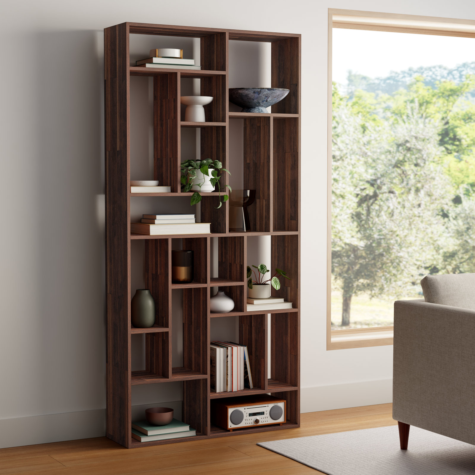 Woodroe 41" Walnut Bookcase, Brown