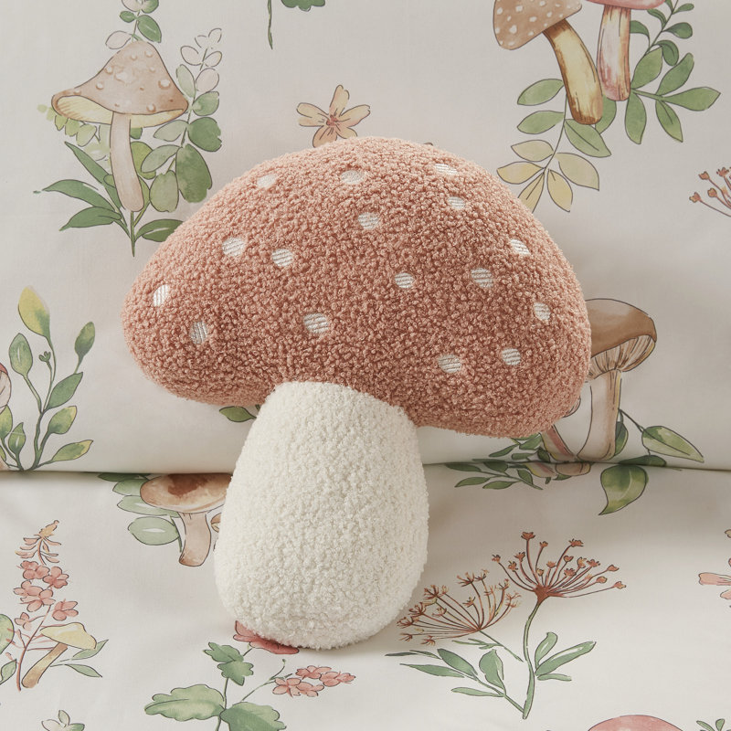 Twin Green Microfiber Mushroom Garden Comforter Set