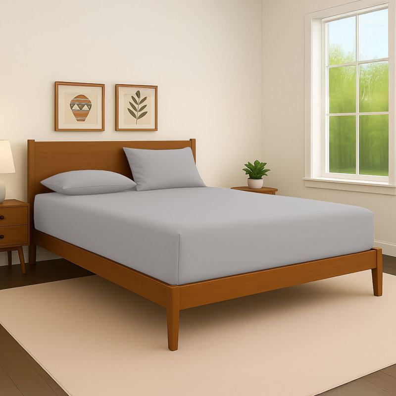 40cm Extra Deep Fitted Sheet – Soft Microfiber, Wrinkle-Free, Cooling, Elastic Corners, Grey, Kingsize (5')