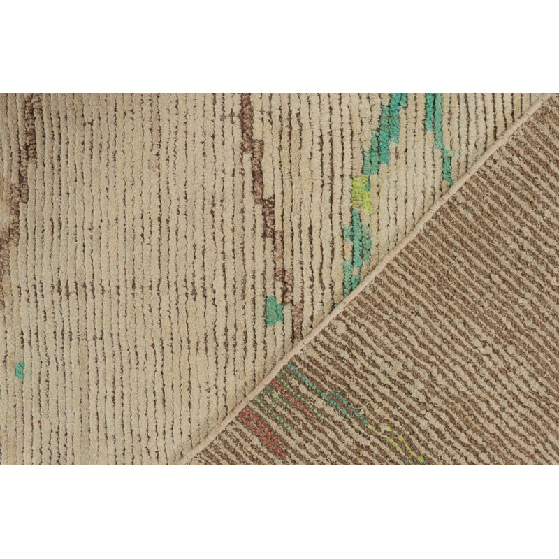 Moroccan Hand Knotted Area Rug, Rectangle 5' x 8'