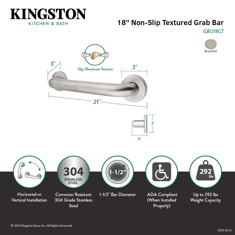Barre d'appui Kingston Kingston, l 18 po