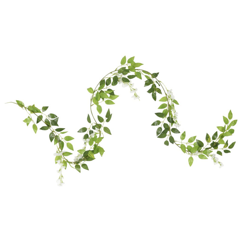  Flower Garlands 6 pcs 200 cm, White