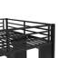 Structure de lit superposé avec garde-robe intégrée, lit superposé en métal avec bureau pliable