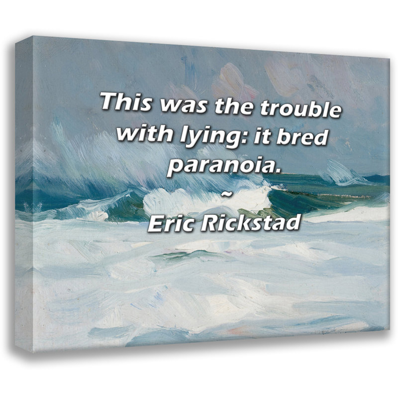 World Menagerie Gallery Wrapped Canvas By Eric Rickstad: "This was the trouble with lying: it bred para, 28" H x 40" W