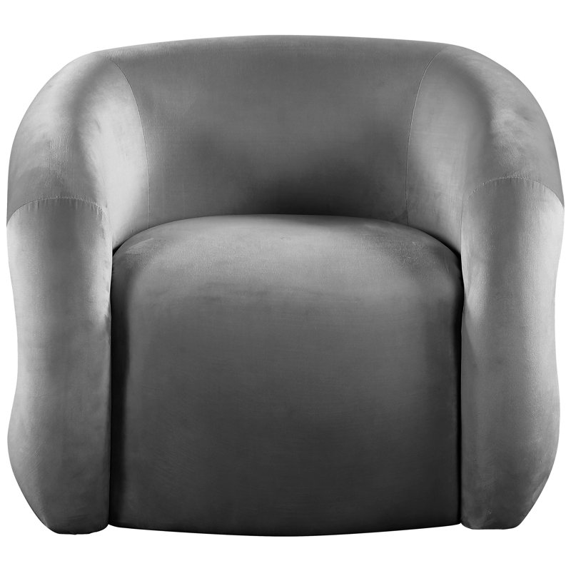 Fauteuil en velours l 33 po Joshan, Velours gris