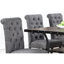 5pc Dining : 48" Round Wood Table, 4 Chairs With Grey Fabric Upholstery And Storage Contemporary Table & Upholstered-115823915-115823918