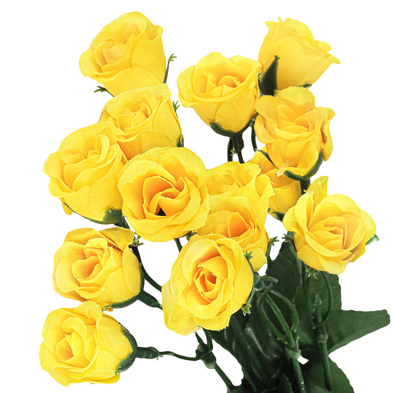 Bouquet de roses artificielles, Jaune