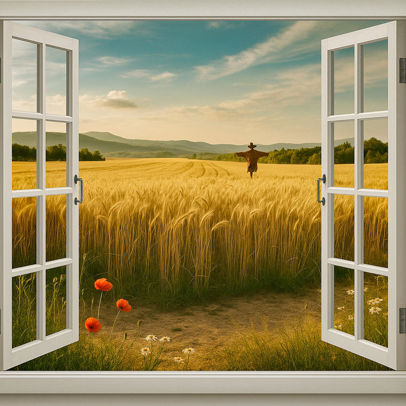 «Golden Field - Open Window», art mural sur toile, H 20 po x l 20 po