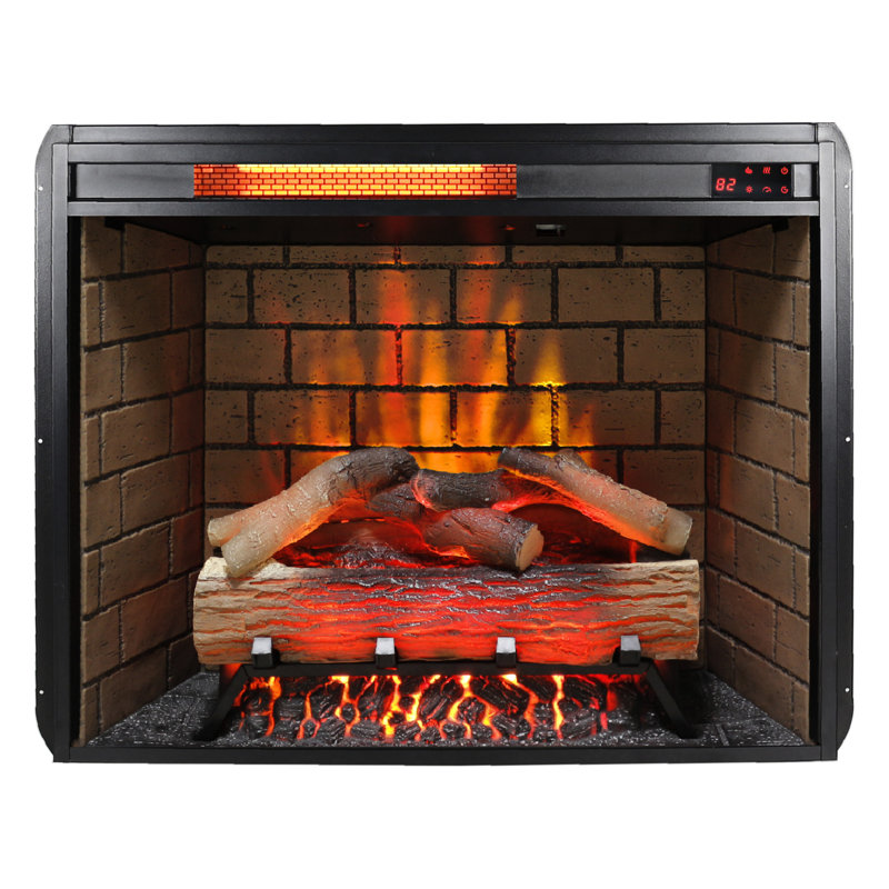 Electric Fireplace Insert With Removable Trim Kit, 1500W Heat Source, Smokeless Firebox, Adjustable Flame Effects & Brightness, 5000 /H, 400 Sq. Ft. Heating Zone, 3 Installation Options, /Ul