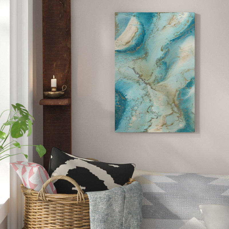 « Agate Inspired », reproduction d'art sur toile, H 26 po x l 18 po x p 1,5 po, Toile avec cadre noir, Pas de tapis