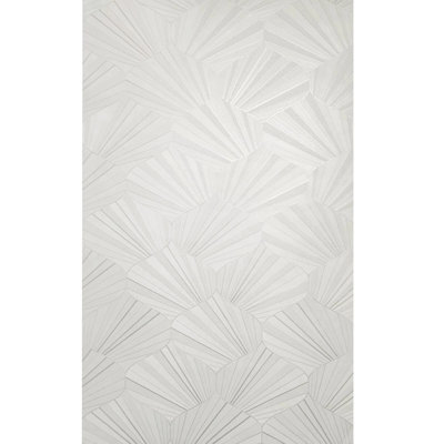 Papier peint texturé géométrique vague ivoire ivoire