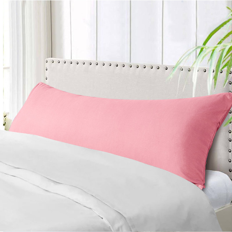 Body Pillow Cover, 1800 Brushed Microfiber Body Pillowcase with Envelope Closure - 20x54 Inches - NTBAY, Pink
