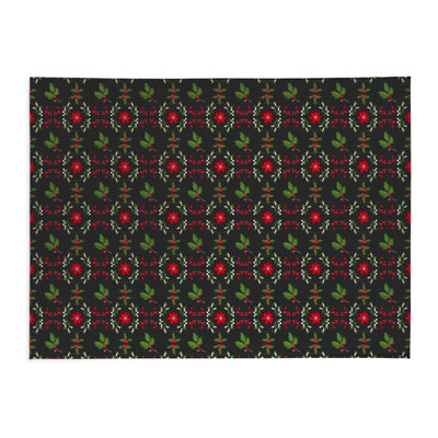 Botanical Poinsettia Low Profile Kitchen Mat