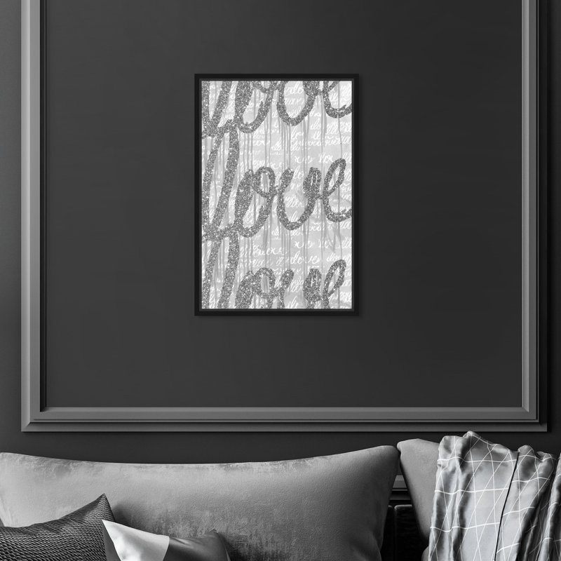 «Round and Round Tall Silver Glitter», reproduction d'art textuel sur toile tendue, H 15 po x l 10 po, Toile tendue