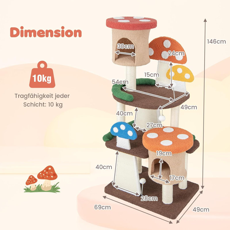 Chickerell 146cm H Cat Tree
