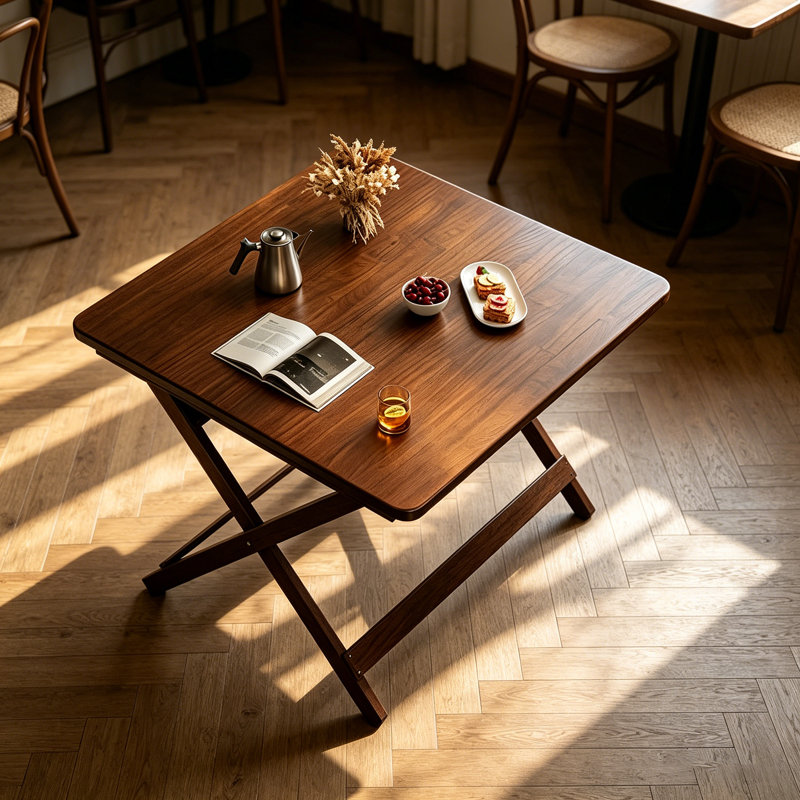 Ensemble 1 pièce, table en bois massif de 60 cm, table de salle à manger pliable, table de salle à manger compacte, chaise réglable et pliable, table de conférence.