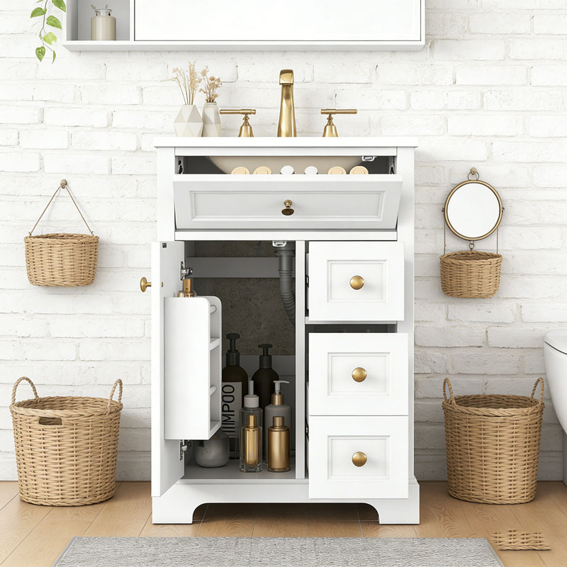 Meuble-lavabo 24 po avec lavabo, Blanc