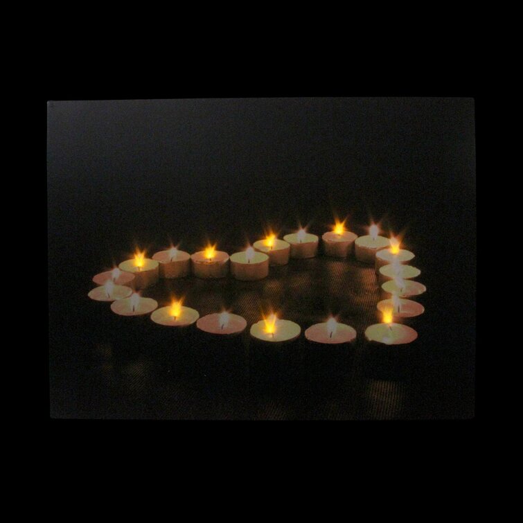 Winston Porter LED Lighted Flickering Heart-Shaped Candles Canvas Wall Art  15.75 & Reviews