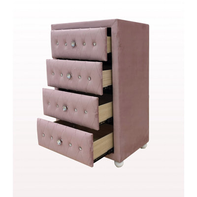 Modern Style Pink Fabric Chest