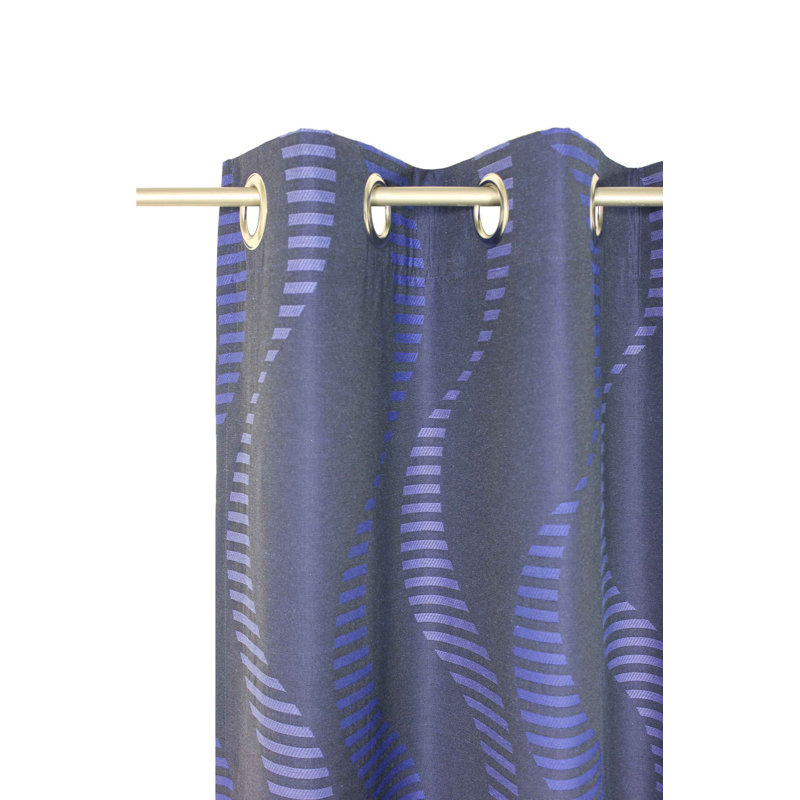 Pearson Eyelet Curtain, single panel, opaque, 132cm Width x 180cm Drop, Blue