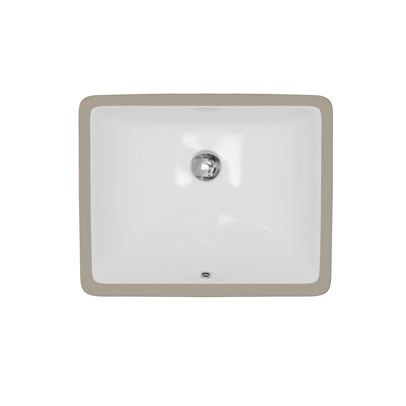 Karran Valera 18" Rectangular Undermount Vitreous China Bathroom Sink in White