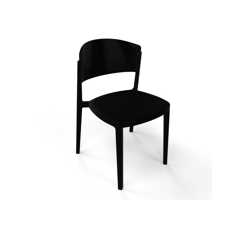 Chaise d'appoint empilable Sevan, Noir