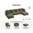 160"Oversized Modular Sectional Sofa for Living Room 6-Seat L Shape Couch Chenille Sofa Large Sleeper Bed with Convertible Ottoman-871707471