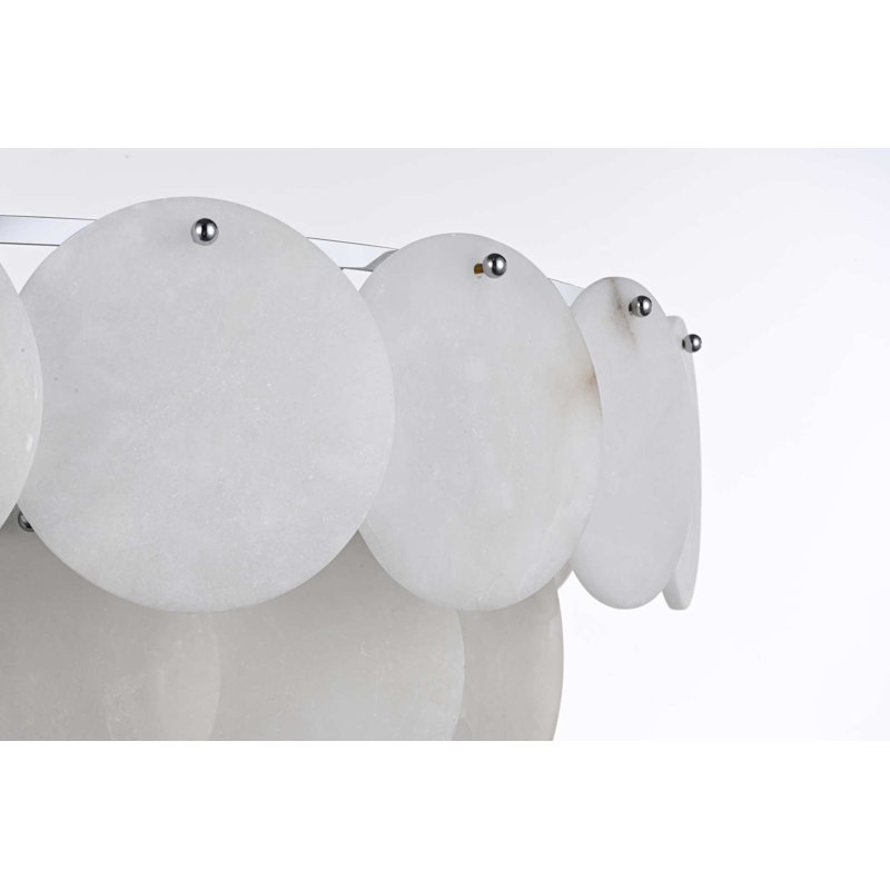 Lustre en albâtre 30 pouces Idamay, Chrome chrome