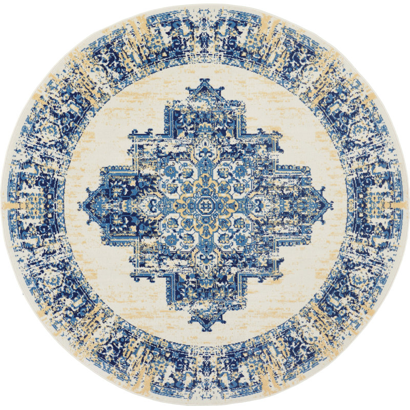 Skender Oriental Indoor Rug, Round 8'