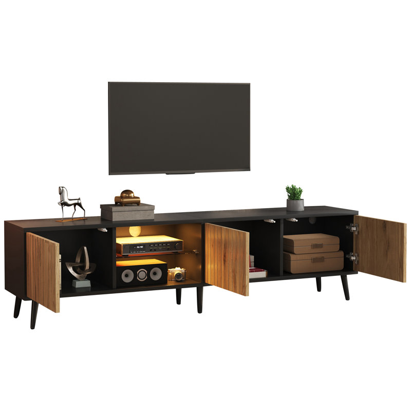 Unfinished TV Stand for TVs up to 75" with Fireplace Included