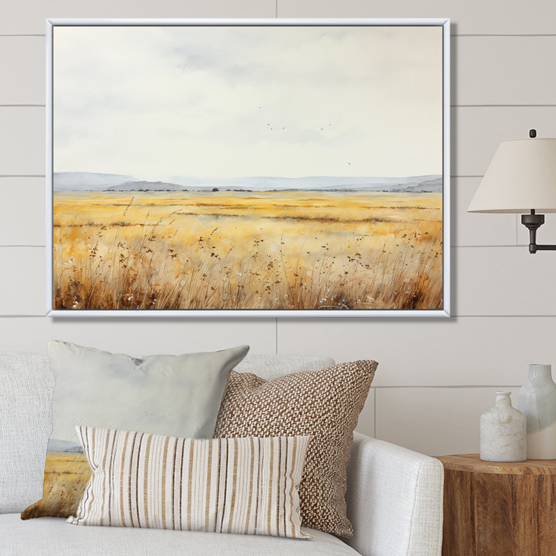 Tranquil Meadow Moments sur toile, Cadre flottant blanc, H 30 po x l 40 po x P 1,5 po