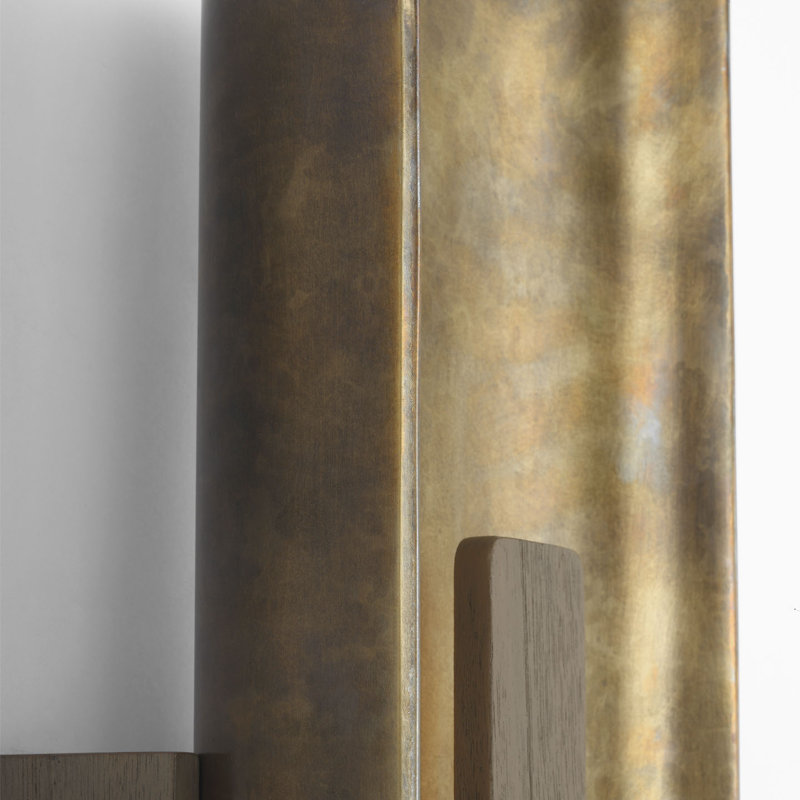 Anne-Marie Barton Remi 18" Sconce, Mottled Brass/Warm Walnut
