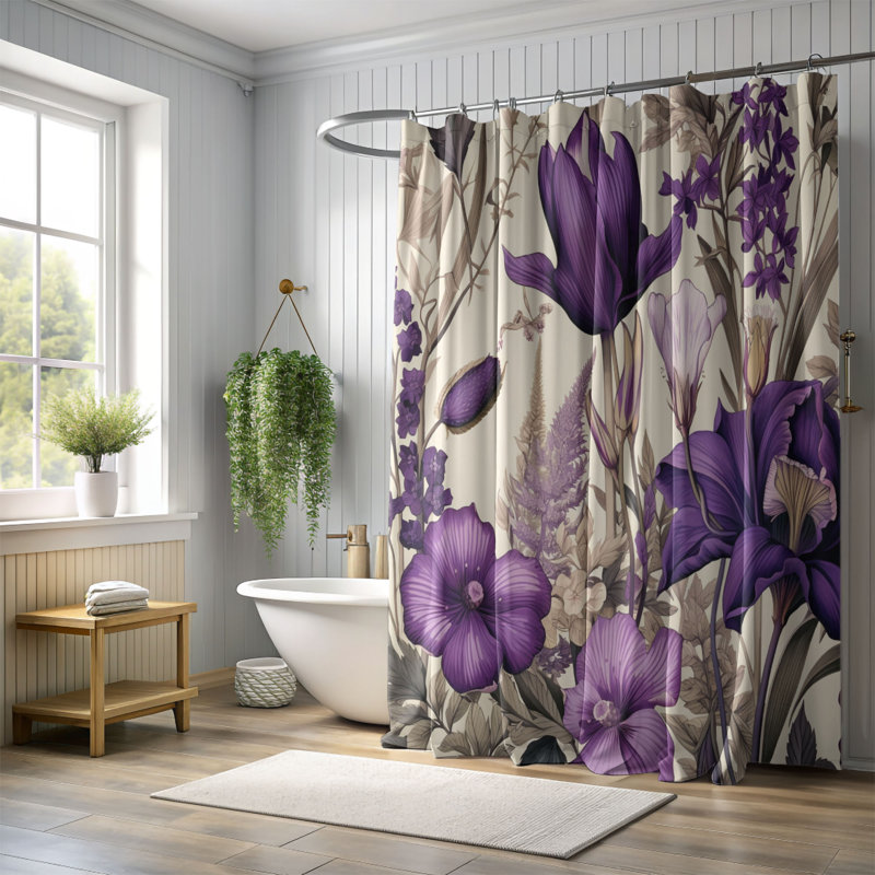 Rideau de douche standard 1 pièce, H 74 po x l 71 po
