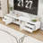 TV Stand with Cabinets, Drawers, Cable Holes and T-shaped Legs-1286202280