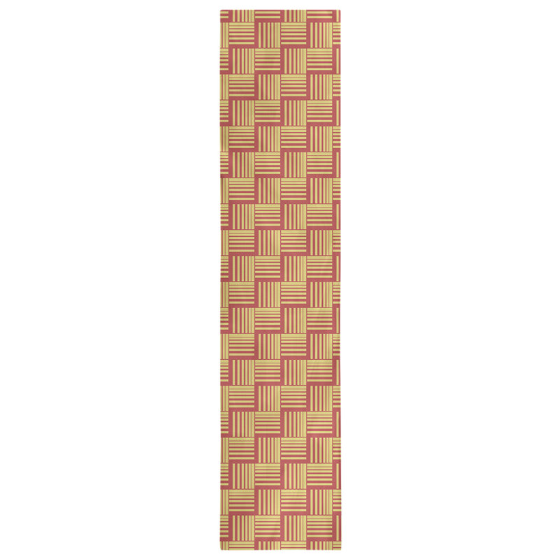 Fractured Stripes Table Runner, 16" x 72", Red/Yellow