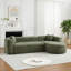 Canapé modulaire vert luxueux, tissu chenille, conception de nuage moderne pour le salon