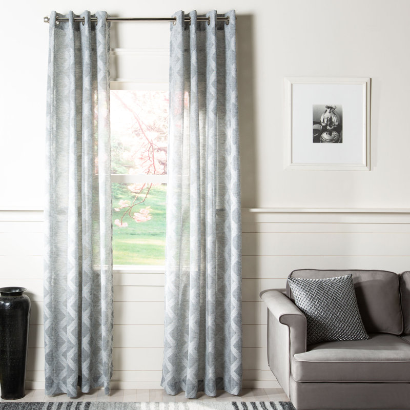 Kober Sheer Curtain Single Panel, 52" W x 84" L, Charcoal
