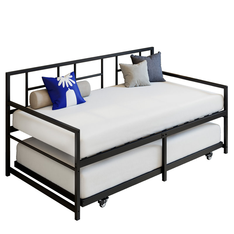 Crumlin Metal Daybed Storage Bed, Black