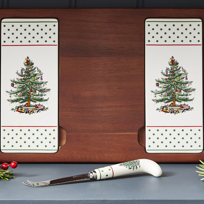 Polka Dot Cheese Board with Knife