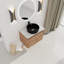 Meuble-lavabo mural 30 po avec lavabo d'art en céramique et 2 portes à fermeture en douceur, emballage KD, contreplaqué-1466136156
