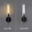 Ensemble de deux appliques murales noires avec tube de verre, éclairage mural pour meuble-lavabo 2 lumières pour salle de bain, salon, chambre à coucher, couloir et escalier