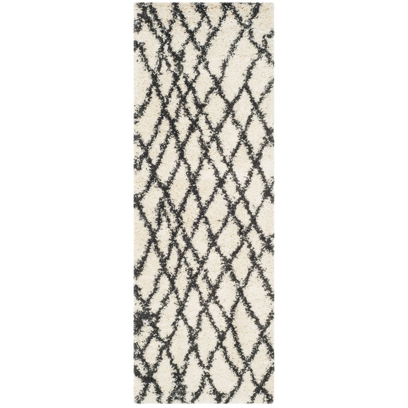 Tapis à poils longs Ritney Sgb-Belize, Tapis de couloir 2 pi 3 po x 9 pi
