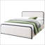 Structure de lit moderne en métal avec tête de lit et pied de lit rembourrés courbés avec 4 tiroirs de rangement