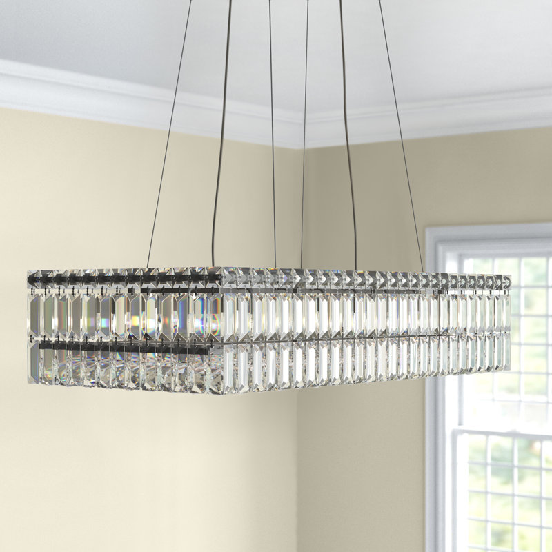 Lustre Moret, Noir, H 7,5 po x l 28 po x P 28 po