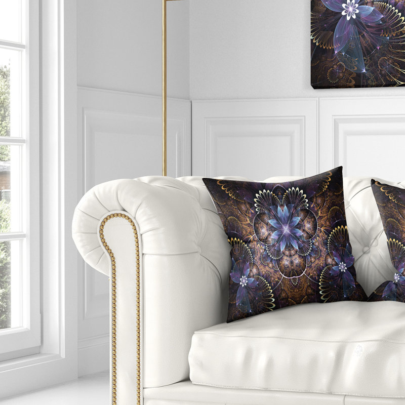 Coussin d'art floral, 16 po x 1 po, Carré