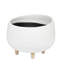 Round Ceramic Planter with Wood Feet-27131845