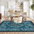 Floral Area Rugs for Living Room Bedroom, Washable Non Slip Vintage Floor Rugs Large Low Pile Oriental Distressed Carpet-537250885-537250875