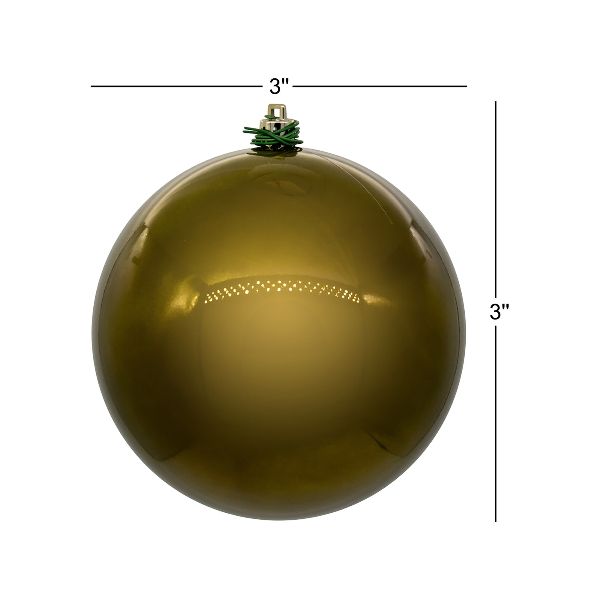 Christmas Ball Ornament (Set of 12), Olive