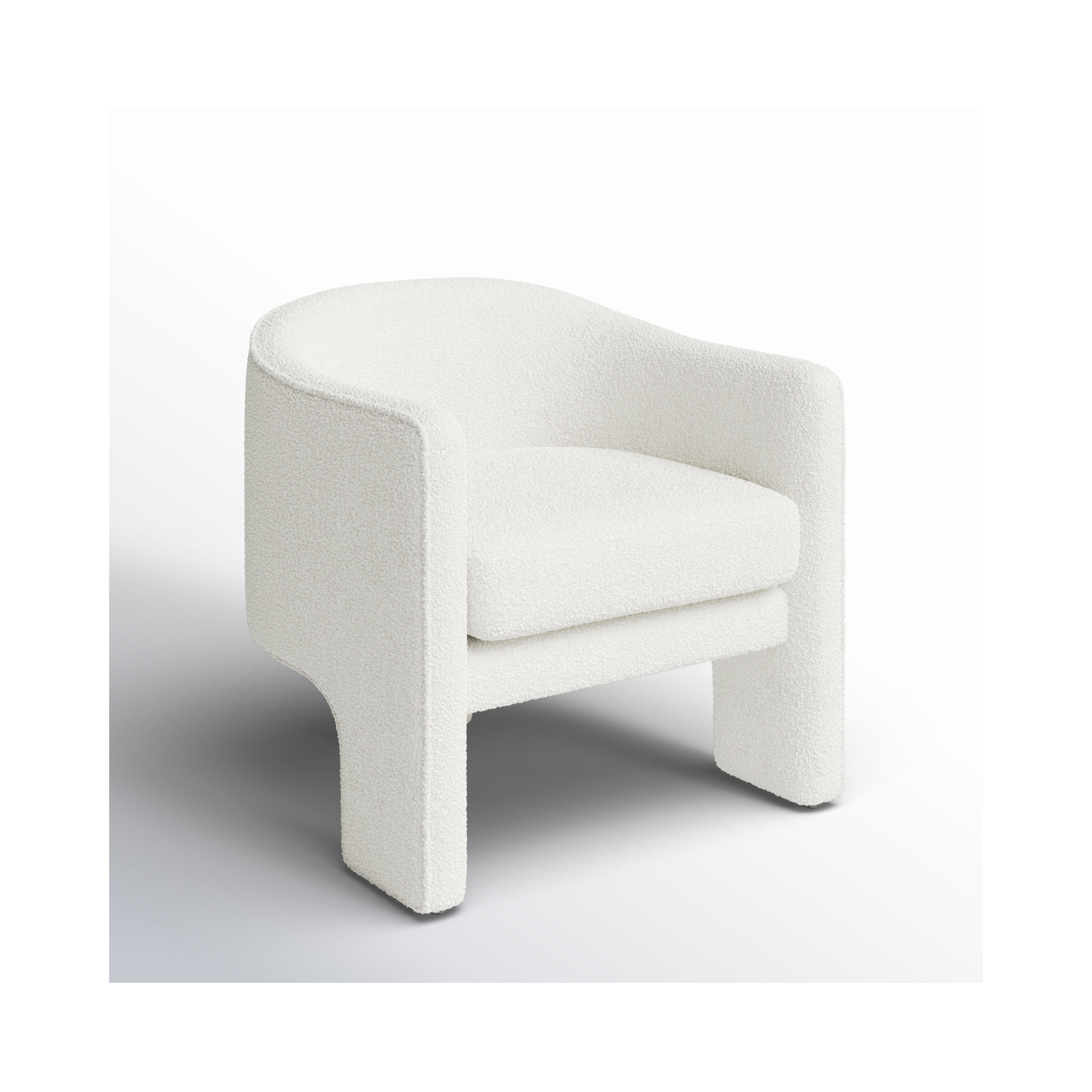 Upland Upholstered Armchair, Ivory Boucle