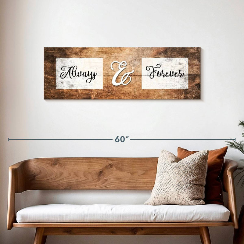 Citation de mariage «Always And Forever», H 15 po x l 45 po x P 1,25 po